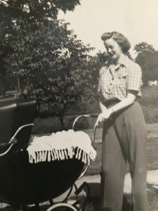 Mother, & myself in my English Carriage