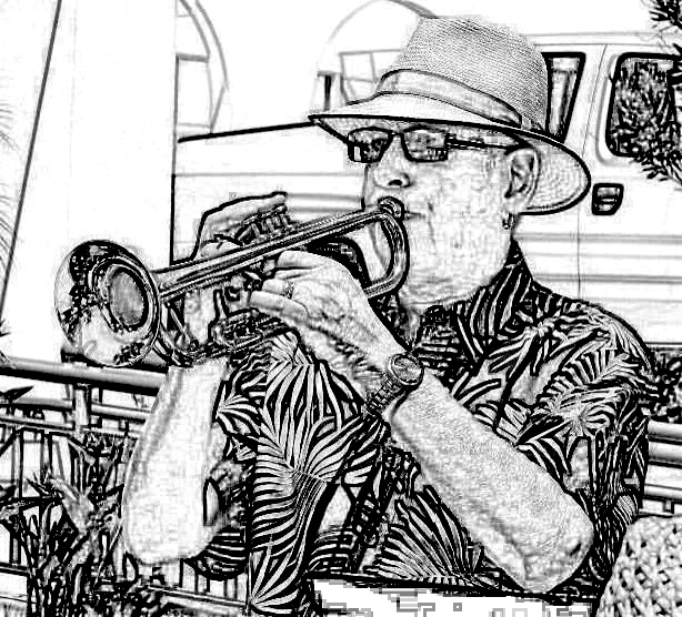 Les and his trumpet!