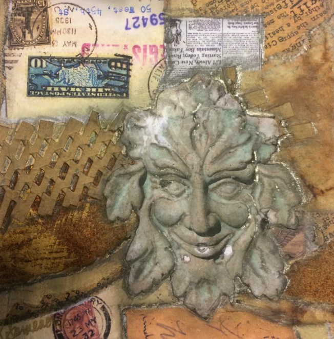 mixed media..Green Man  unfinished