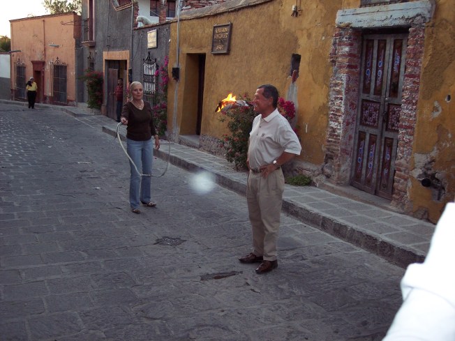 Outside our B & B in San Miguel.
