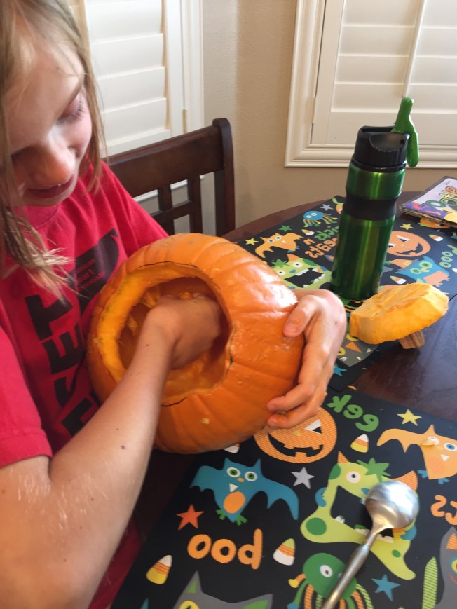 Sage Carving pumpkin